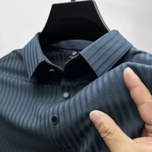 Premium Men's Ice Silk Polo Shirt Short-Sleeve Breathable Business Casual