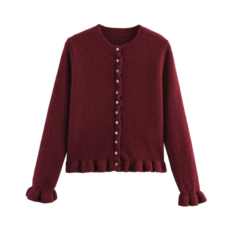 Elegant Butterfly Sleeve Women's Knit Cardigan Sweater with O-Neck Design - Image 8