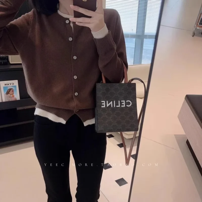 Layered Look Women's 100% Pure Cashmere Cardigan Sweater with Elegant Design - Image 12