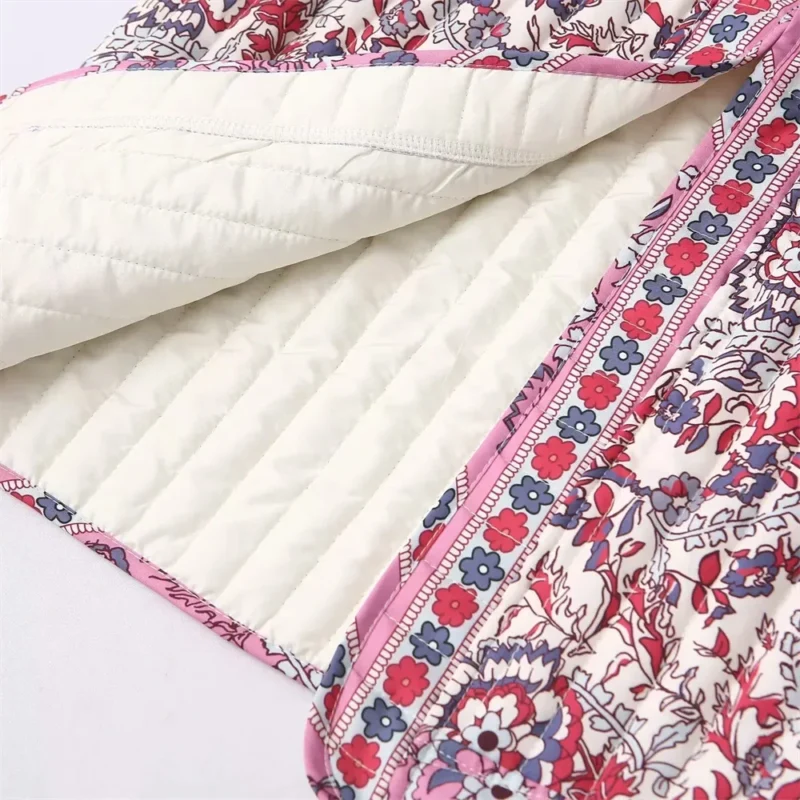 Boho Printed Women's Lightweight Quilted Vest with O-Neck Design - Image 5