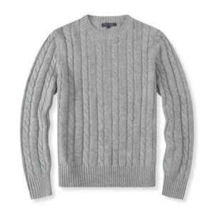 Classic Men's Cotton Blend Knitted Pullover Sweater for Autumn Winter
