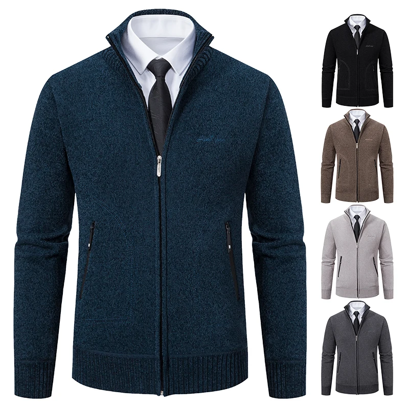 Men's classic cardigan styled with denim for versatile casual-to-dressy combinations
