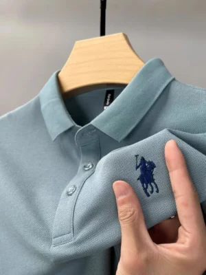 Classic Men's 100% Cotton Polo Shirt with Embroidered Detail