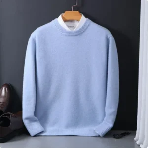 Classic Men's Cashmere Blend Crewneck Pullover Sweater Oversized Comfort