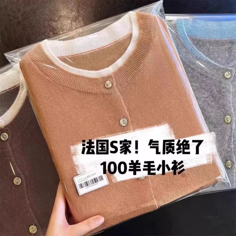 Layered Look Women's 100% Pure Cashmere Cardigan Sweater with Elegant Design - Image 6