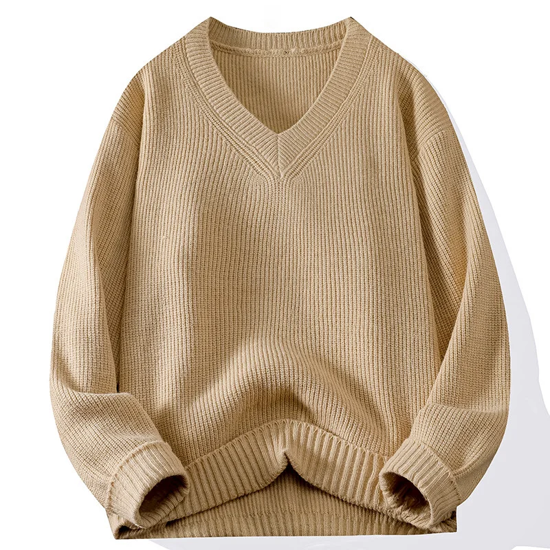 Classic Men's V-Neck wool blend pullover showing typical v-neck design