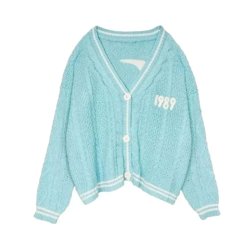 Vintage Slouchy Women's Polyester Cardigan with Bird Embroidery for Casual Comfort