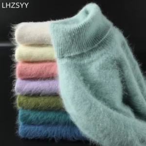 Luxury Women's 100% Pure Cashmere Turtleneck Sweater with Loose Fit