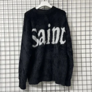 Premium Jacquard Letter Logo Crewneck Sweater for Stylish Everyday Comfort