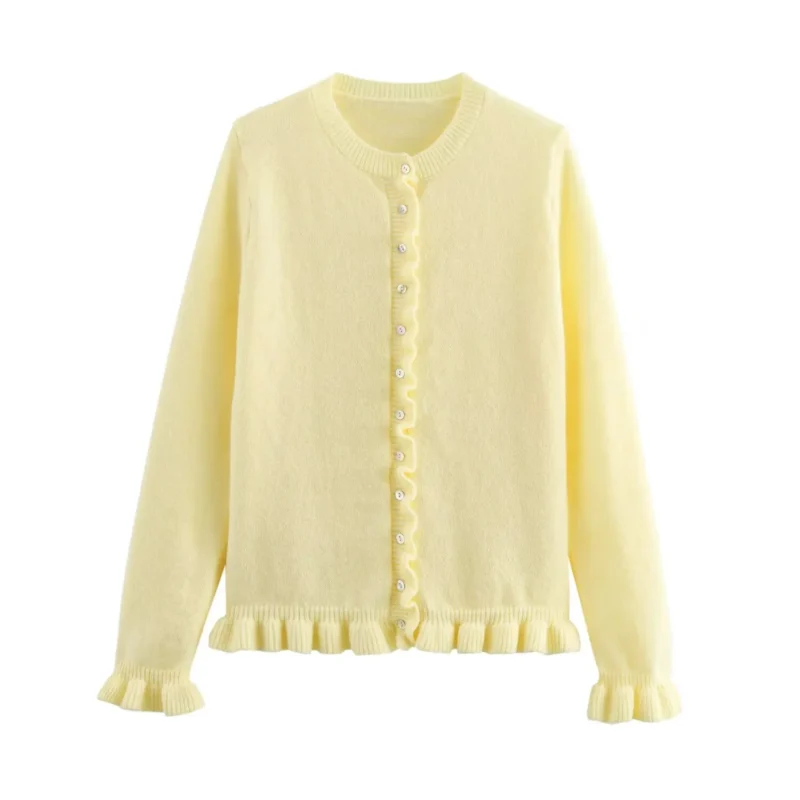 Elegant Butterfly Sleeve Women's Knit Cardigan Sweater with O-Neck Design - Image 10