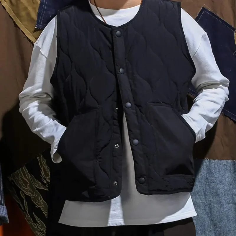 Premium Men's Quilted Padded Vest Sleeveless Winter Jacket with Cozy Cotton Lining - Image 6
