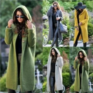 Luxury Women's Long Cashmere-Blend Cardigan Sweater for Fall & Winter