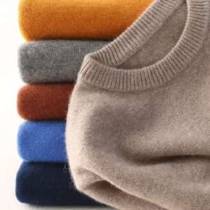 Classic Men's Cashmere Cotton Blend Crewneck Pullover Sweater