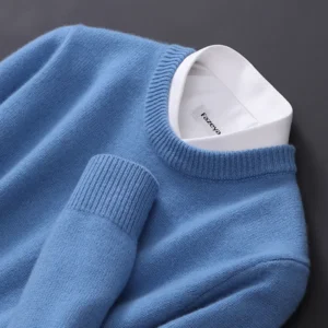 Modern Oversized Men's 60% Cashmere O-Neck Pullover Sweater for Winter Comfort