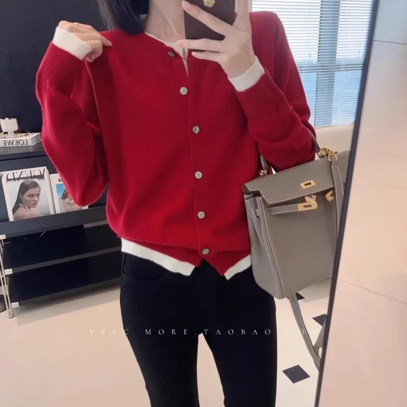 Layered Look Women's 100% Pure Cashmere Cardigan Sweater with Elegant Design - Image 7