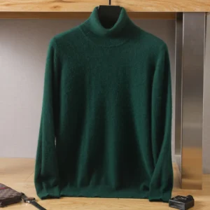Classic Men's 100% Pure Cashmere Turtleneck Pullover for Premium Warmth